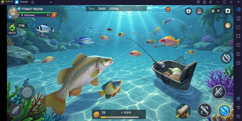 Screenshot gameplay 171SLOT menampilkan pemain menangkap ikan besar di laut.