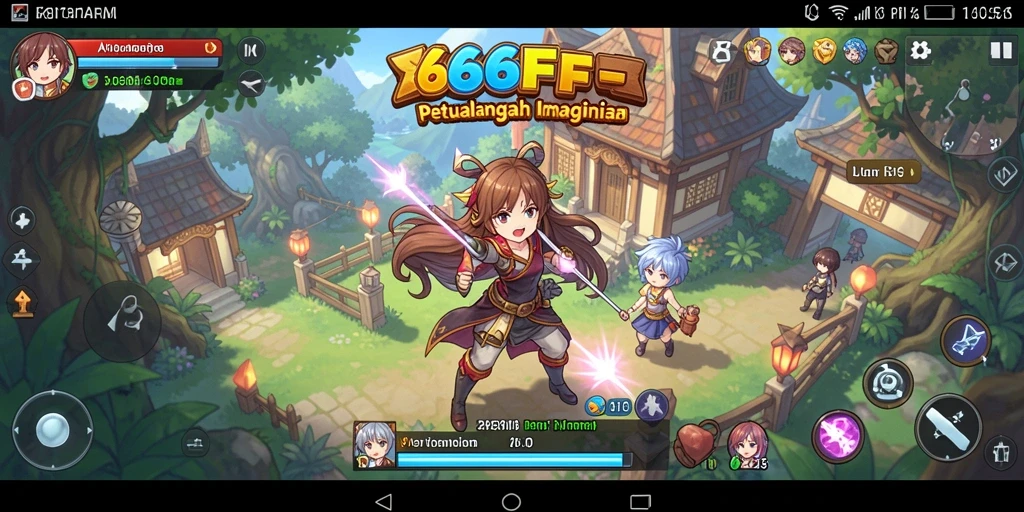 Tampilan gameplay yang memukau dari 666FF, menampilkan aksi karakter Anime.