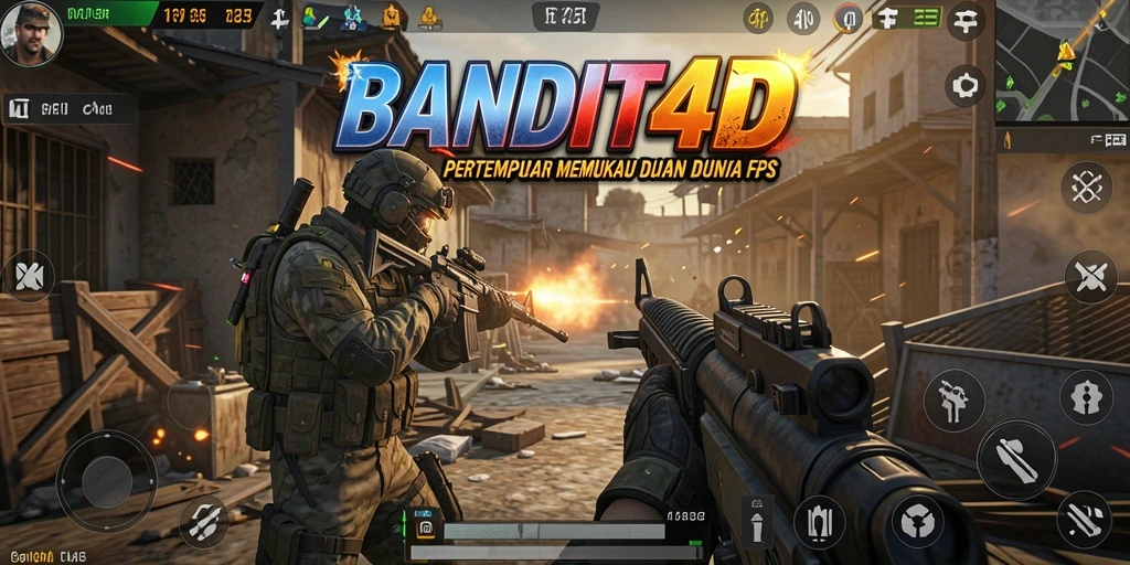 Tampak aksi menegangkan dari permainan BANDIT4D yang menampilkan duel FPS.