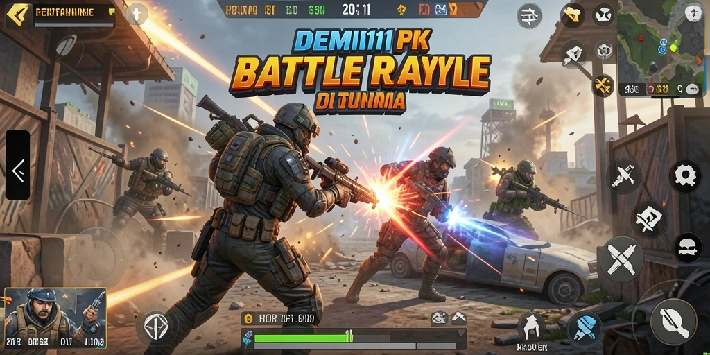 Tampilan seru gameplay <strong>DEMI11</strong> dengan aksi pertempuran intens.