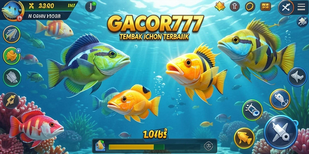 Tampilan gameplay menarik GACOR777 saat menangkap ikan.