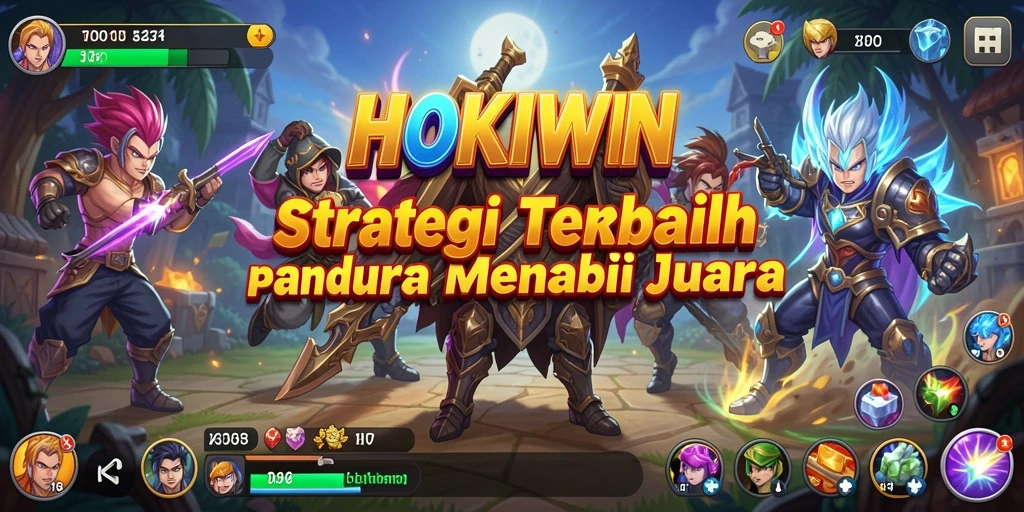 Tampilan gameplay HOKIWIN menampilkan pertarungan strategi yang intens.
