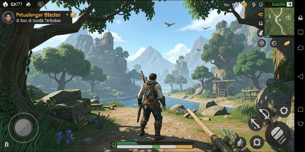 Gameplay IDA777 yang menampilkan petualangan di dunia terbuka.