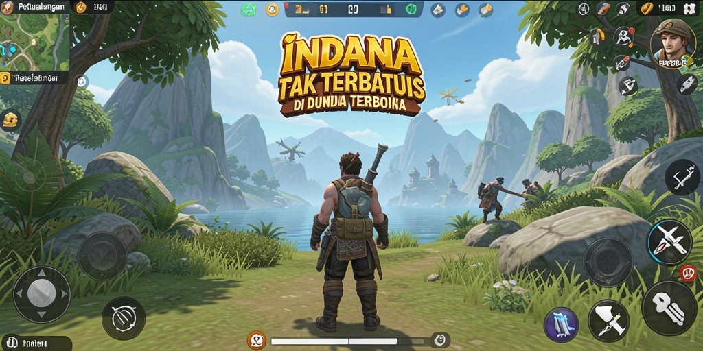 Tampilan gameplay mengesankan dari INDAAA yang penuh aksi dan penjelajahan.