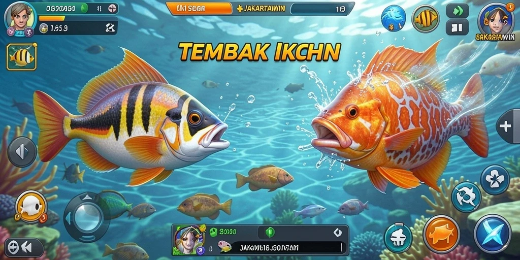Screenshot menunjukkan aksi seru menangkap ikan di JAKARTAWIN.