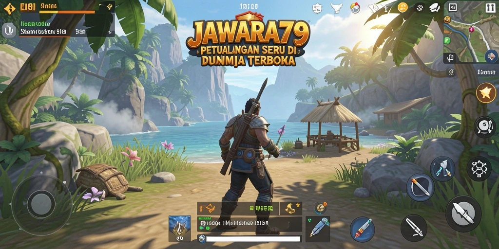 Tampilan gameplay menakjubkan dalam JAWARA79 di dunia terbuka.