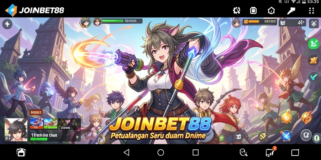 Screenshot utama dari gameplay seru di JOINBET88 dengan karakter anime.