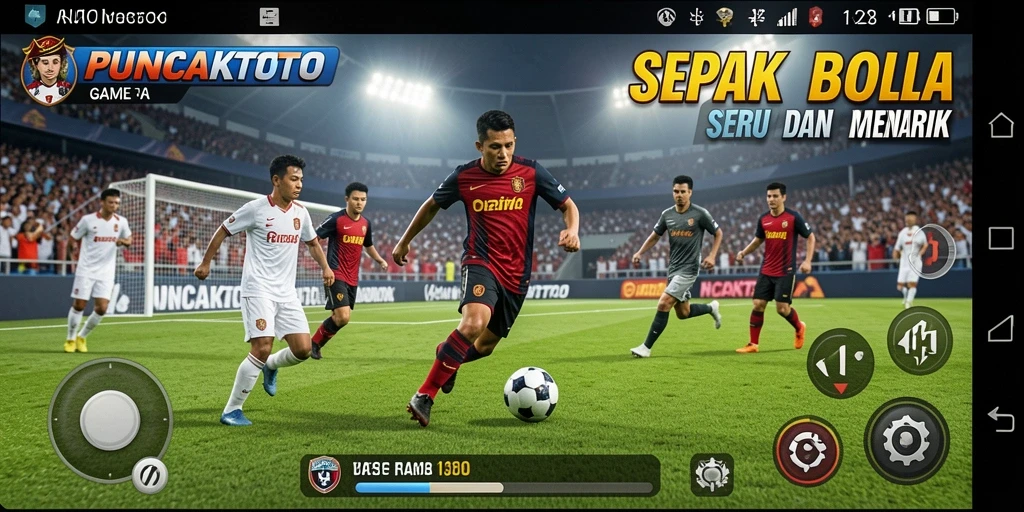 Tangkapan layar PUNCAKTOTO menampilkan aksi mendebarkan dalam pertandingan sepak bola.