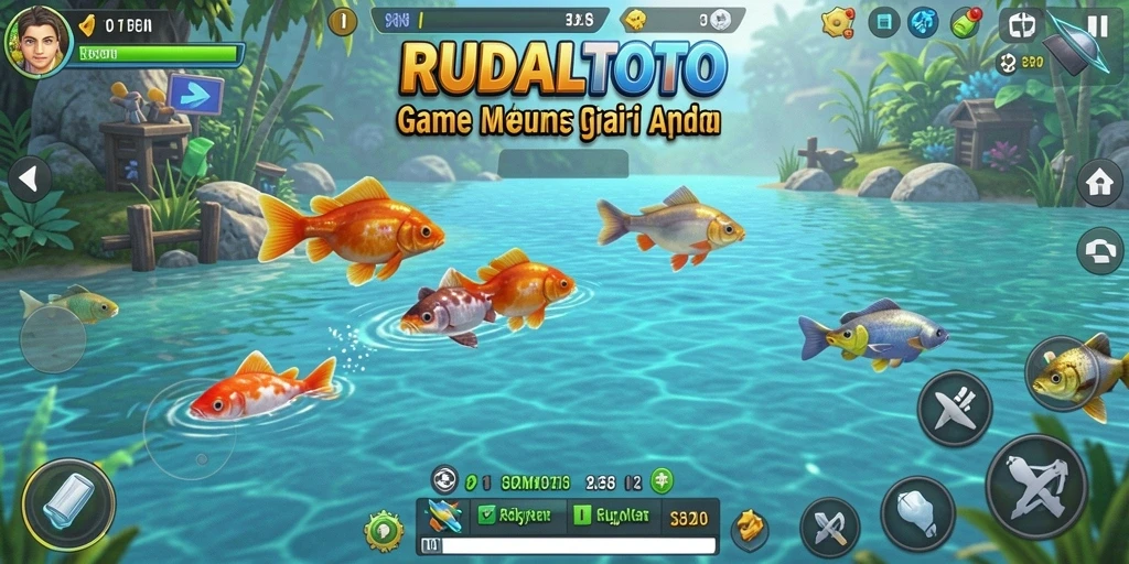 Tampilan screenshot menunjukkan aksi memancing yang mendebarkan.