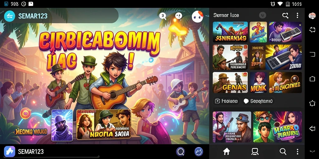 Tangkapan layar menunjukkan pengguna menciptakan lagu dalam game Music.