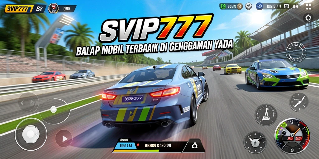 Tangkapan layar SVIP777 menampilkan aksi balap yang mendebarkan.