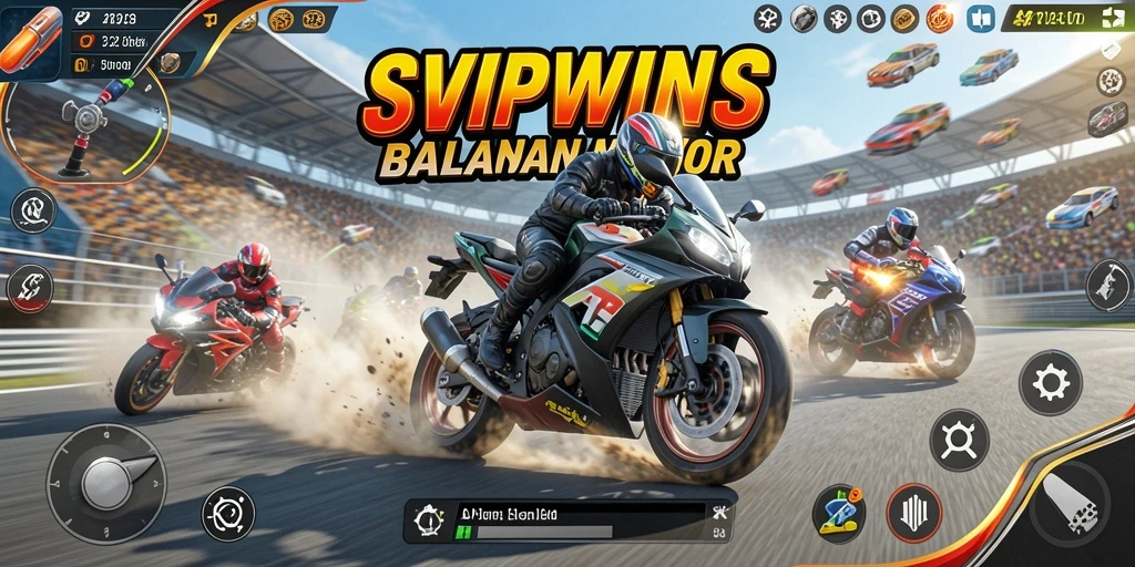 Gameplay seru dalam balapan motor di SVIPWINS.