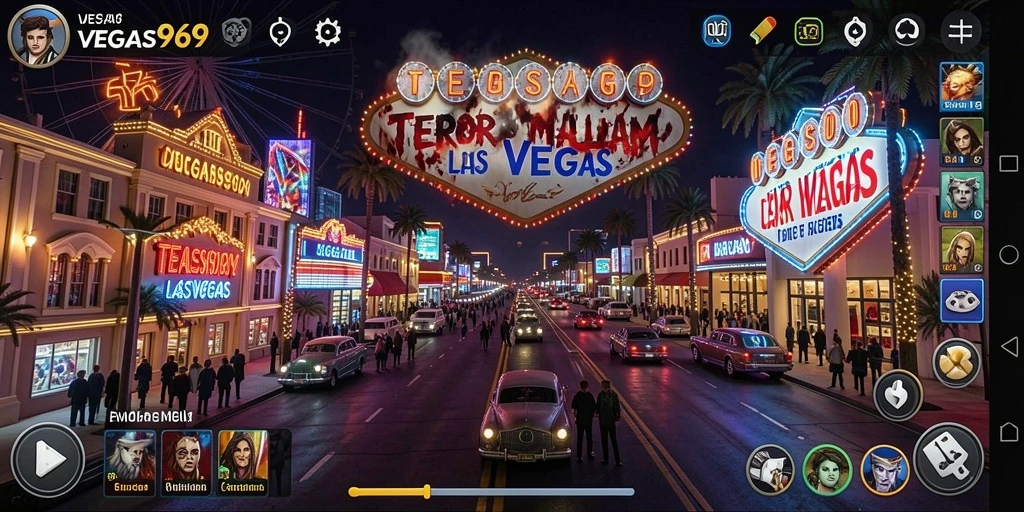 Screenshot menampilkan suasana mencekam dari gameplay VEGAS969.