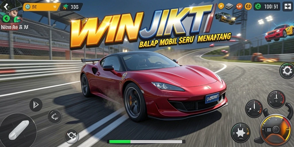 Screenshot gameplay balap mobil yang menggugah adrenalin.